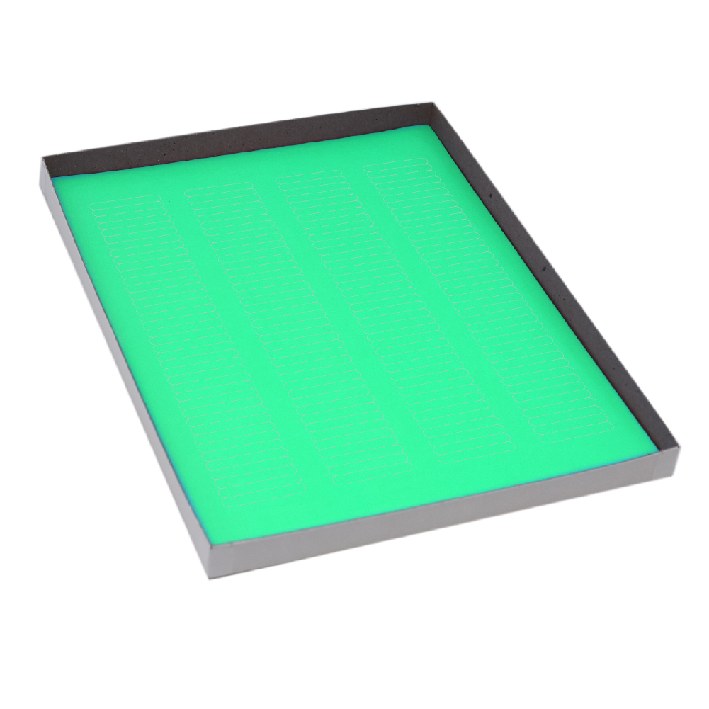 Globe Scientific Label Sheets, Cryo, 38x6mm, for Microplates, 20 Sheets, 156 Labels per Sheet, Green Image